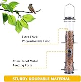 Urban Deco 6 Port Tube Bird Feeder Gray Weatherproof Hanging Hanger view 3
