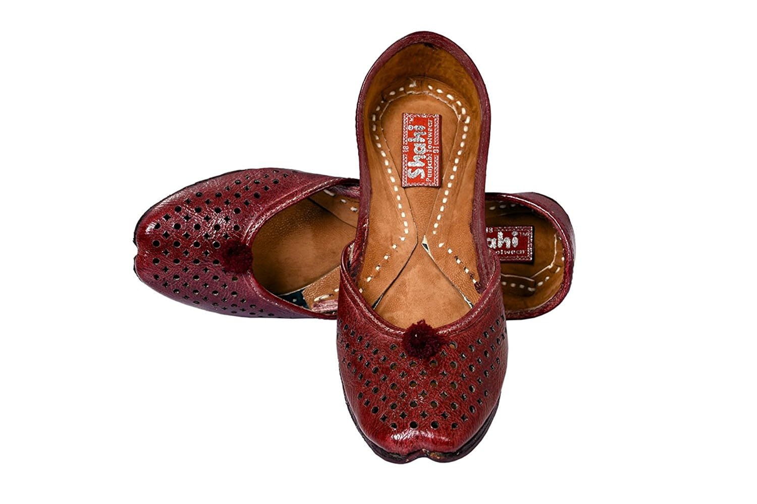 shahi women's traditional ethnic brown leather jutti/mojari (spf-1113)