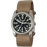 BERTUCCI&reg; 44 mm Titanium Field Watch - A-4TS Super Yankee Illuminated&trade; - Black dial, Coyote Nylon Band - 13483