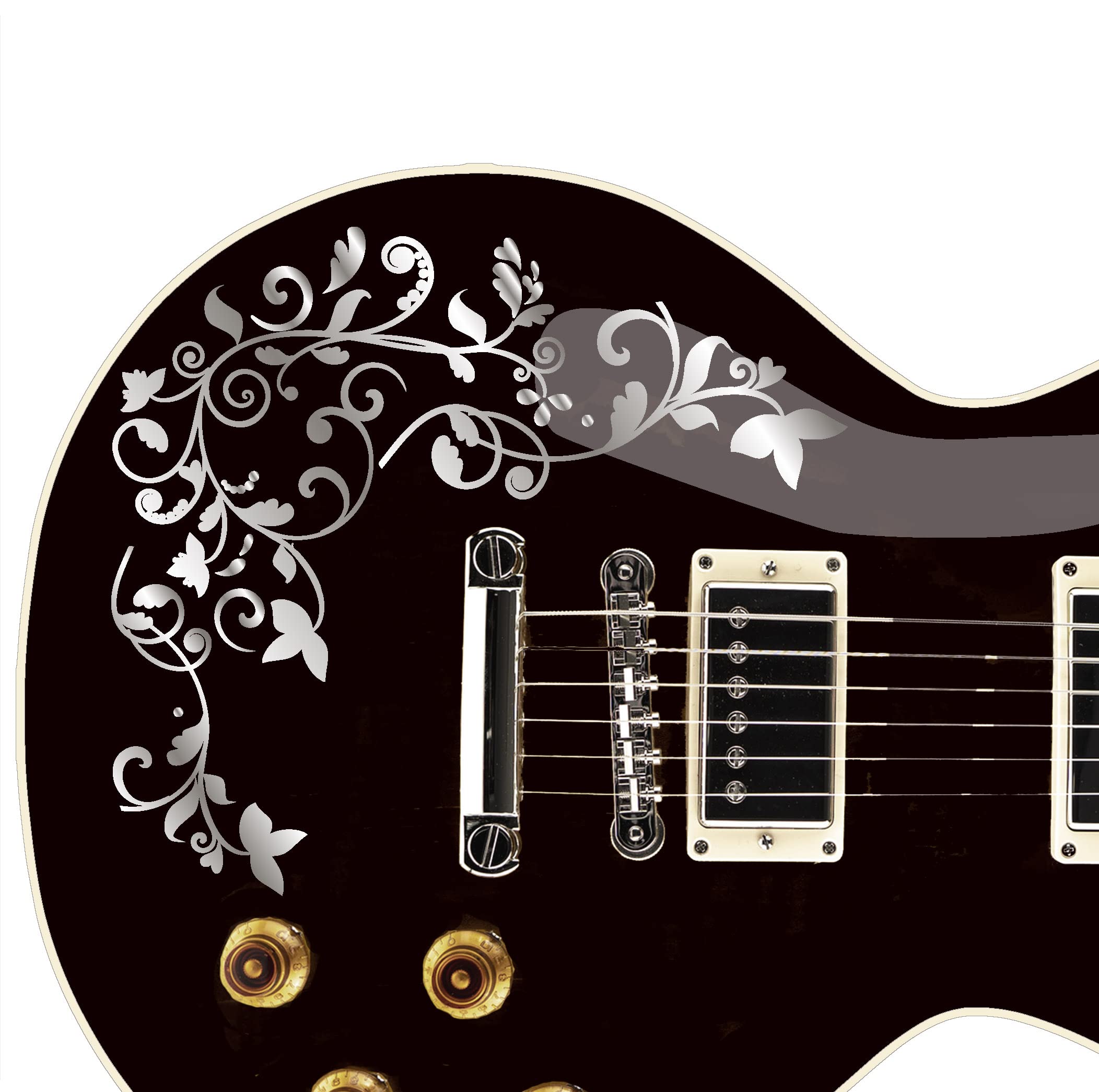 Custom Made Vine of Life Decal Sticker Fits Guitars & Basses. Colour Options Available. (Silver)
