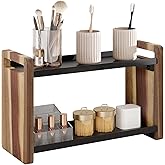 UJQSUN Bathroom Counter Organizer,Bathroom Counter Shelf,Bathroom Organizers,Under Sink Organizer,Cologne Organizer For Men,Cologne Cabinet,Spice Rack Organizer for Cabinet,Gifts(Brown 2 Tier)