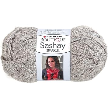Red Heart Boutique Sashay Sparkle Yarn Platinum Silver Scarf Yarn