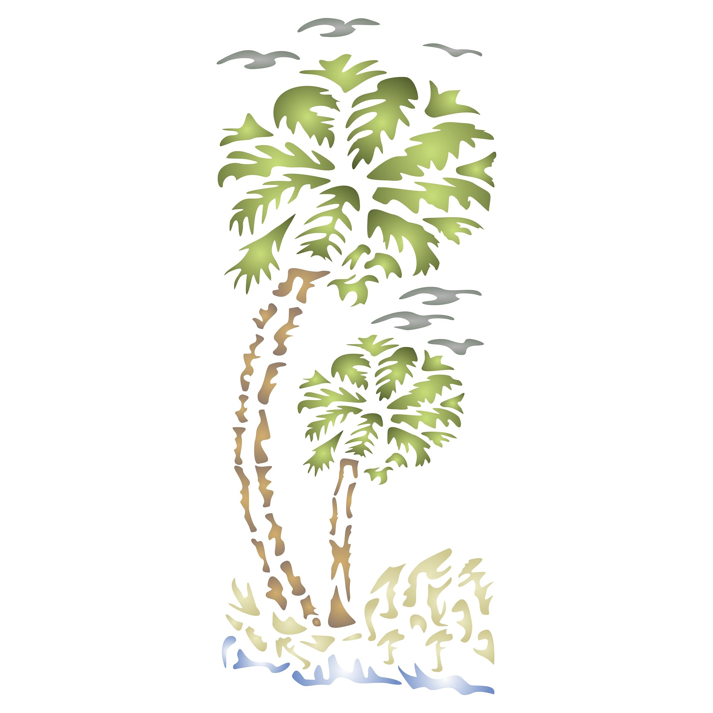 Slimline Palm Tree Stencil, 10 x 23 cm - Trees Palms Card Making Slimline Dies Stencils for Cards Template
