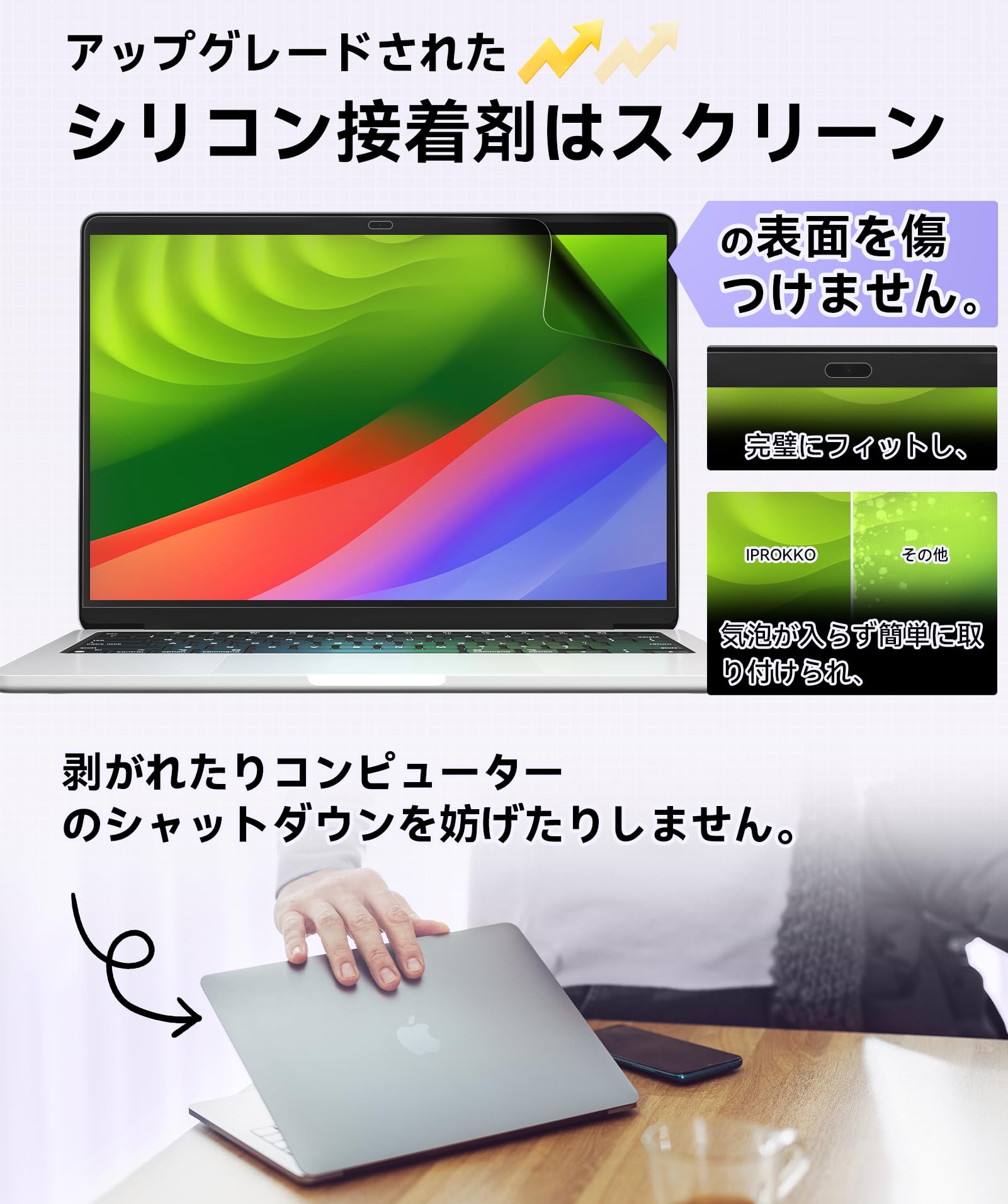 360° Anti-Peeping Film for Macbook Pro 13 (2016-2022, M1/M2), Up/Down Left/Right Peeping Protection Film Privacy Filter Adhesive Anti-Glare, IPROKKO
