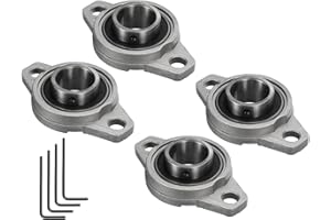 uxcell 4pcs KFL005 Flanged Pillow Block Bearings 25mm Bore, Zinc Alloy Self Aligning Flange Mounted Bearings