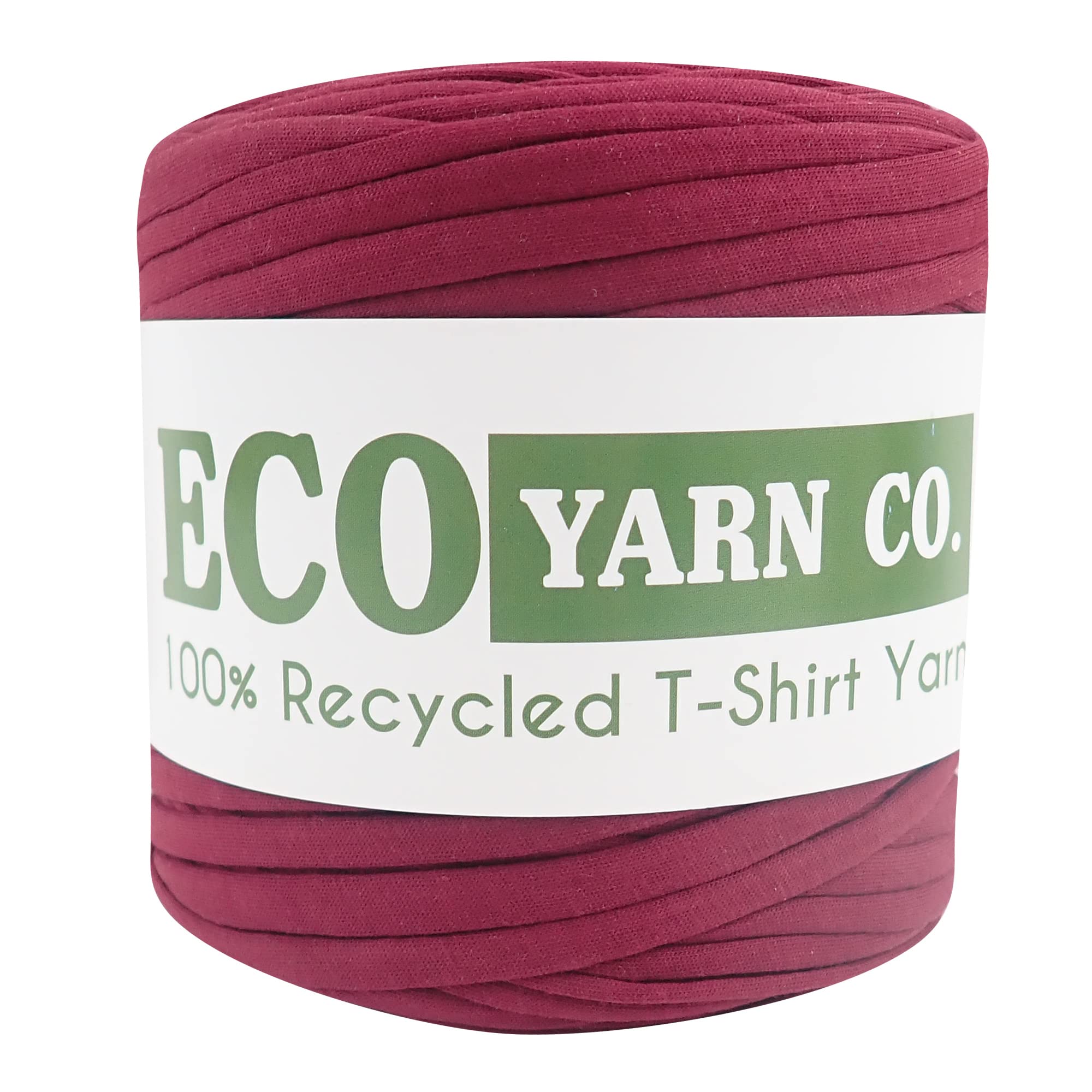 Dark Red Recycled Cotton Jersey T-Shirt Yarn, 120m (700g)