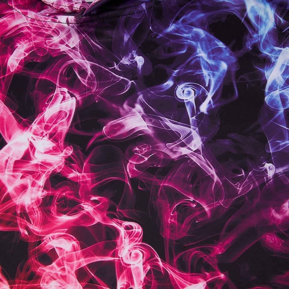 Boys Girls Fashion Hoodies Colorful Smoke Long Sleeve Autumn Sweatshirt Epic Realistic Vivid Prined Coolest Clothes for Sports Casual Wear School Yellow Red Blue 6Y 7Y (Colorful Smoke,S)