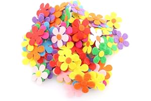 Tegg Felt Flowers 120PCS 28mm Mixed Colours Fabric Flower Embellishments for DIY Crafts Sewing Handcraft