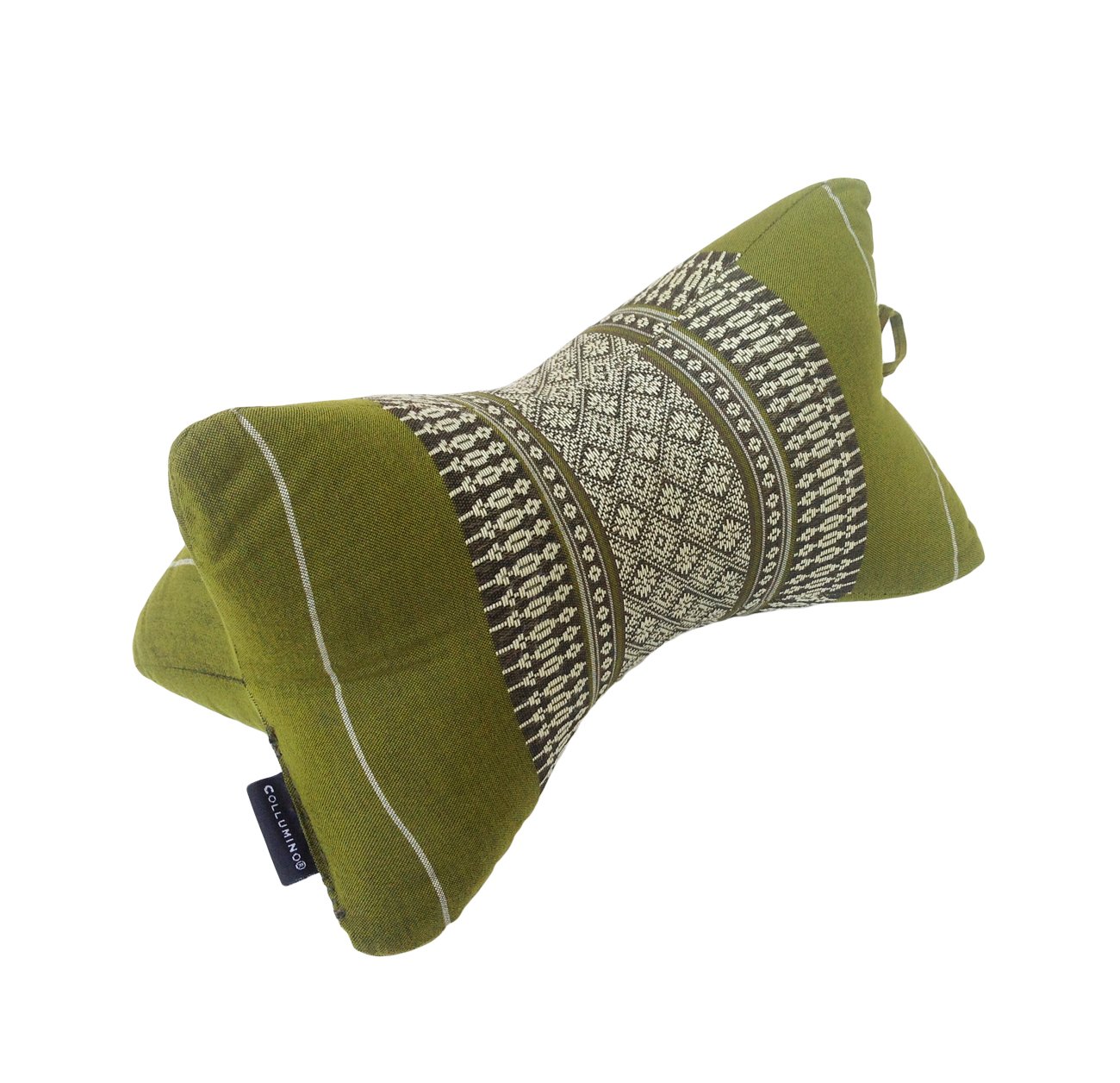 Collumino Traditional Thai Kapok Neck Support Pillow for Yoga Massage or Relaxation, Green
