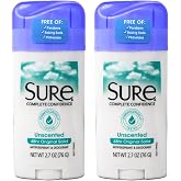 Sure Deodorant Original Solid, Unscented - 2.7 oz - 2 pk