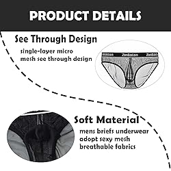 ZAIGGUT Mens Sexy See Through Underwear Breathable