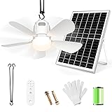Gliztech Solar Ceiling Fan Light, 20000mAh Portable
