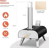 BIG HORN Outdoors 12” Pizza Oven Wood Pellets Portable Stainless Steel Black view 4