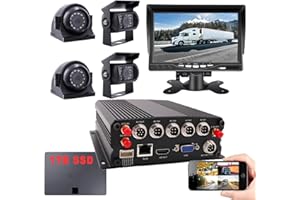 JOINLGO (1TB SSD Included) 4CH GPS 4G WiFi 1080P Vehicle Truck DVR Video Audio Recorder Kit Live View on APP/Web/PC with 4pcs Side Rear View IR Metal Car Camera for Fleet/RV