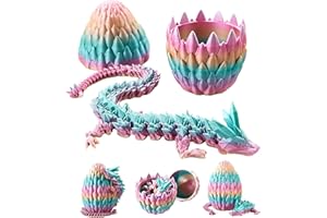 EVNOGOI Surprise Dragon Eggs - Dragon Eggs with Dragon Inside, 3D Printed Flexible Pearly Sheen Dragon Egg Toy, Fidget Toys for Adults Kids Easter Gifts (Rainbow)