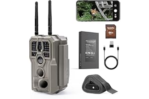 GardePro E8 2.0 Pro WiFi Trail Camera 4K with 64GB SD Card & 7800mAh Battery, Dual Antennas, Night Vision, App Control, Waterproof Game Camera for Wildlife or Property