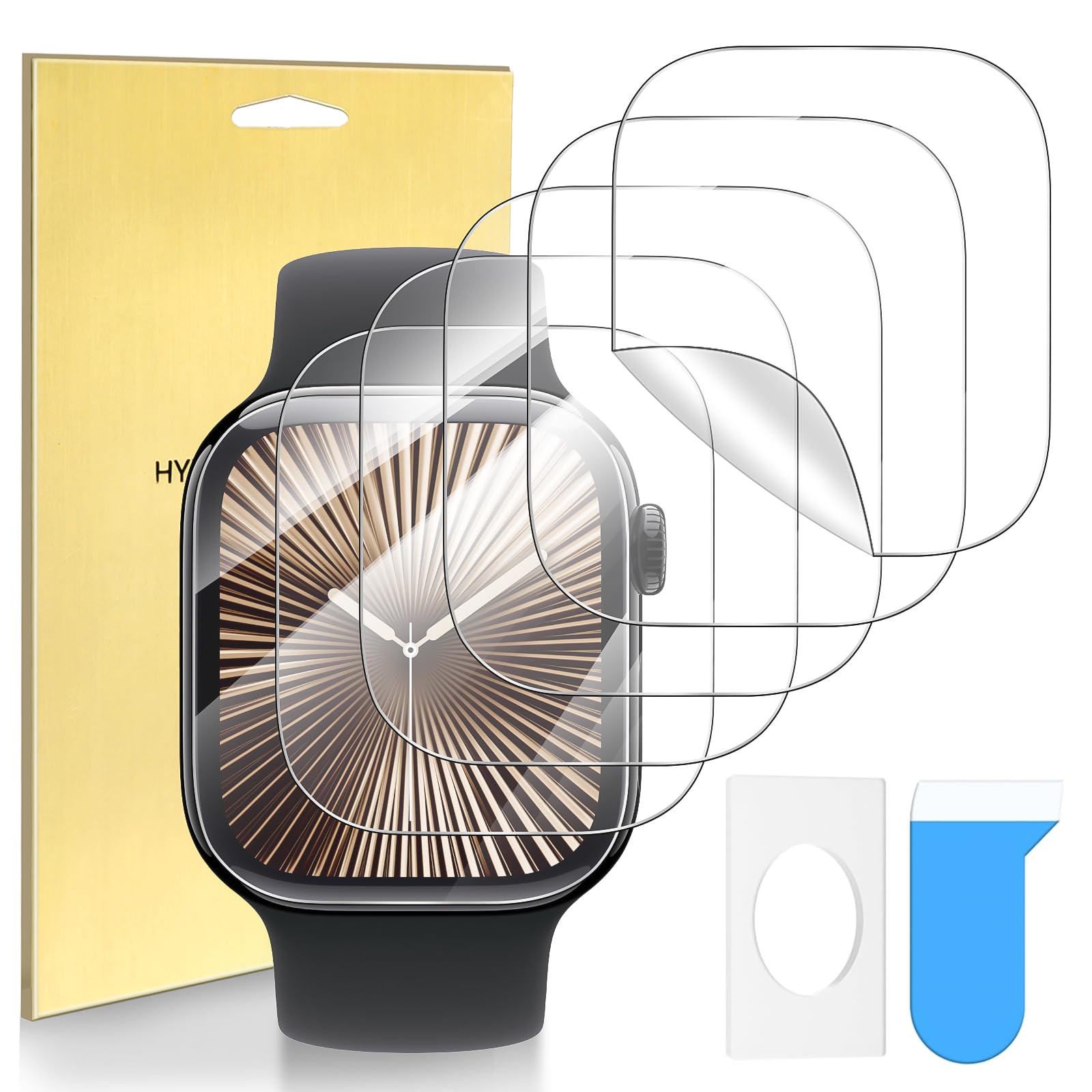 Suoman 6-Pack for Apple Watch Series 7/8/9 41mm Screen Protector, [Not Glass] Flexible TPU Soft Protective film