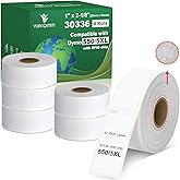 Yuanqimm 30336 1" x 2-1/8" Compatible for DYMO LabelWriter 5XL 550 550 Turbo 4XL 450 Wireless 450 Duo 450 Twin Turbo, 25mm x 54mm Label with RFID Chip, for Barcodes, 8 Rolls, 4000 Labels
