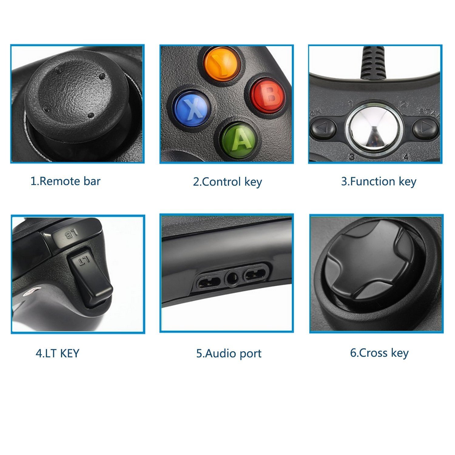 Xbox 360 Wired controller Gamepad Controller for Xbox 360(Black)