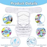 Grantop 3Pcs Washable Dog Nappies Sanitary Wraps Diapers Small Medium Large view 4