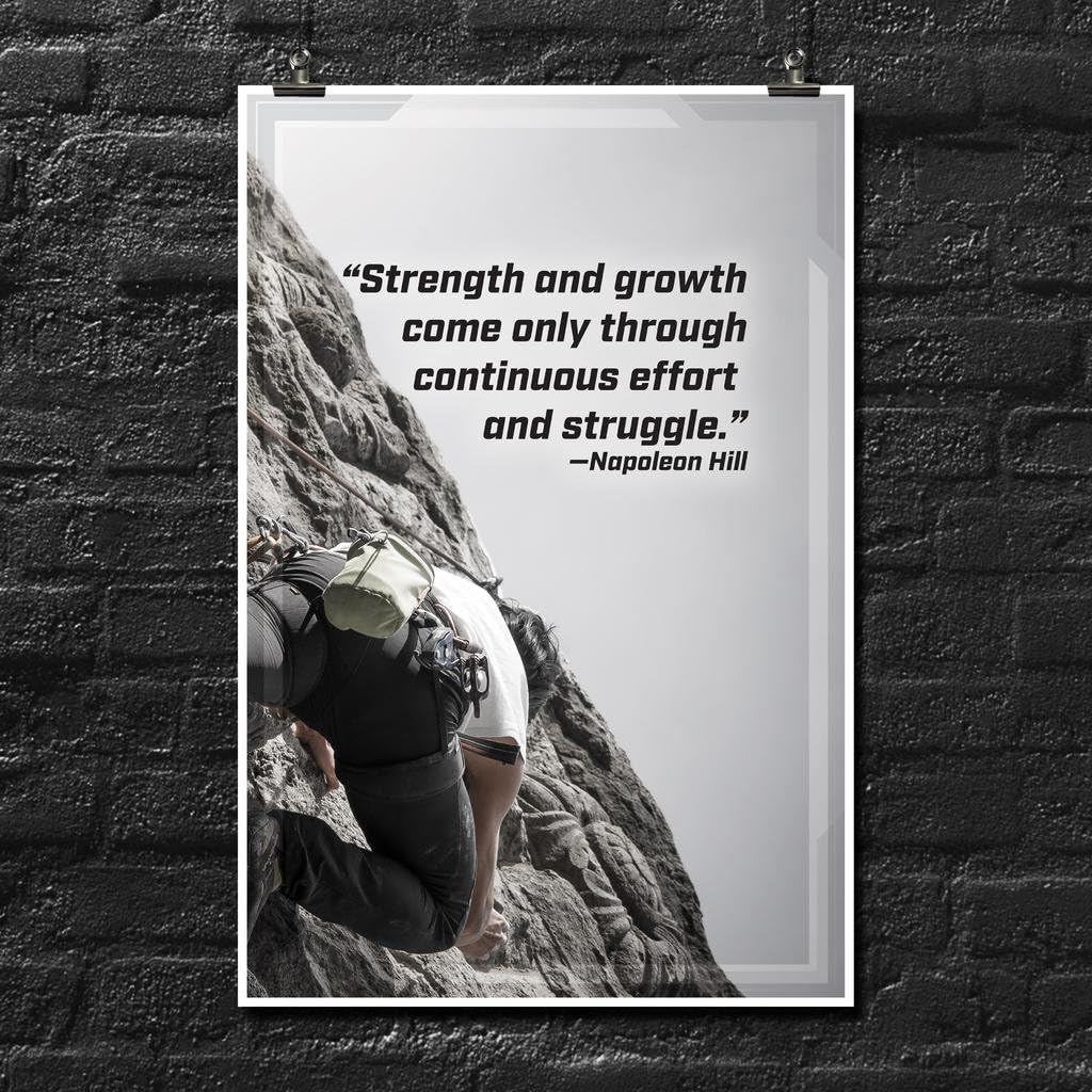 Continuous Effort and Struggle Napoleon Hill Poster Wall Print | Inspirational Motivational Gym Classroom Home Office Dorm | 18 X 12 Inches | SJC201