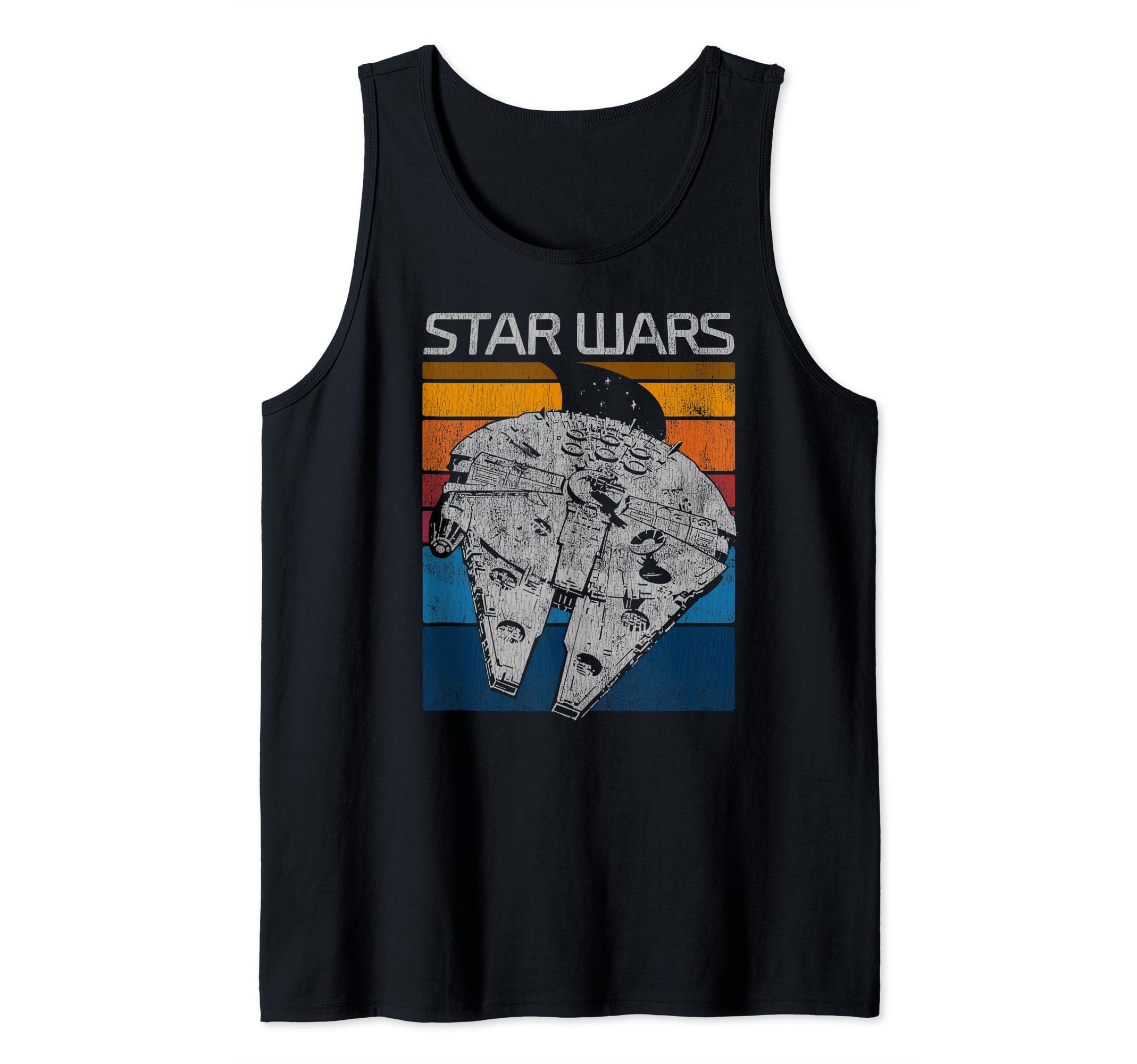Star Wars Millennium Falcon Retro Lines Poster Tank Top