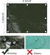 Onarway Tarpaulin Waterproof Heavy Duty 2m x 2m 105GSM Tarp Sheet view 2