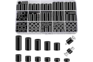 Neng-Q 260 Pcs Nylon Round Outlet Spacers ID 6.2mm,OD 11mm, 3mm 4mm 5mm 6mm 8mm 10mm 15mm 18mm 20mm 25mm Length, Assortment Kit Without Threaded, Suitable for M6 Screws Hardware Spacer Bracket