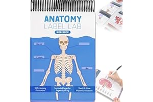 Urnuos Anatomy Label Lab Workbook, Creative Human Anatomy Busy Book, Physiology Study Tools, 100+ Full-Color Dry-Erase Pages, for Medical School Students, Doctors, Nurses (blue)