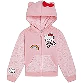 Hello Kitty Girls Fleece Zip Up Cosplay Hoodie Toddler to Big Kid Sizes (2T - 14-16)