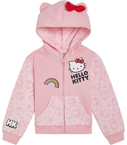 Amazon.com: Hello Kitty Sanrio Girls Fleece Zip Up Hoodie with