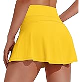 PINSPARK Tennis Skirts for Women Pleated Athletic Skort Lightweight Golf Skirts with Shorts Pocket Workout Pickleball