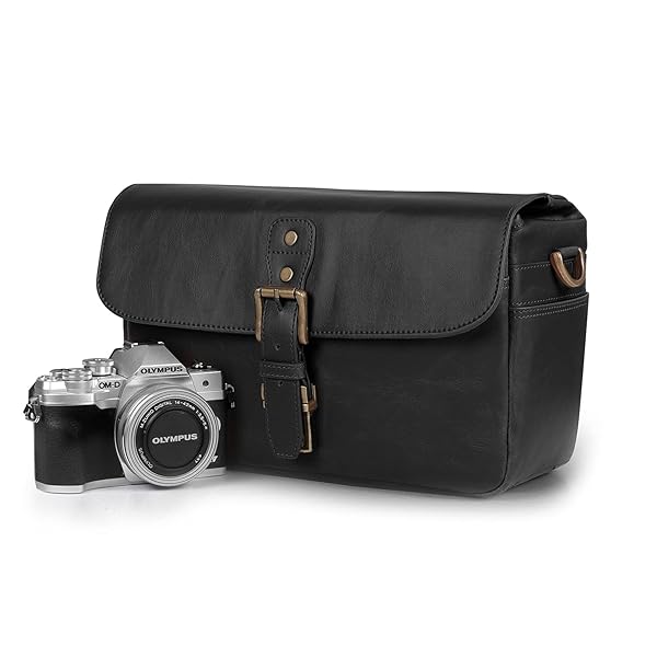 MEGAGEAR LEATHER CAMERA MESSENGER BAG FOR MIRRORLESS, INSTANT AND DSLR CAMERAS