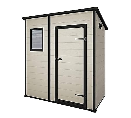 Keter Manor Pent Kunststoff-Gartenhaus 1,8 x 1,2 m, groß, beige