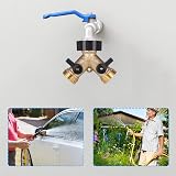 Zocipro 2 Way Hose Splitter Brass 3/4 Inch Y Valve Garden Connector view 7