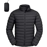 LZACTOIN-X Men's Lightweight Packable Puffer Jacket Insulated Warm Winter Jackets Puffy Coat for Ski Hiking Travel