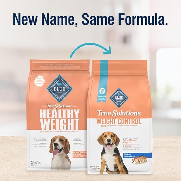 BLUE BUFFALO TRUE SOLUTIONS WEIGHT CONTROL NATURAL DRY DOG FOOD FOR ADULT DOGS, CHICKEN, 4-LB. BAG