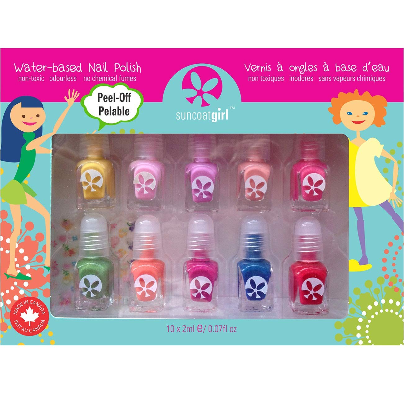 Suncoat Girls Nail Polish Sets for kids Water Based Children's Nail