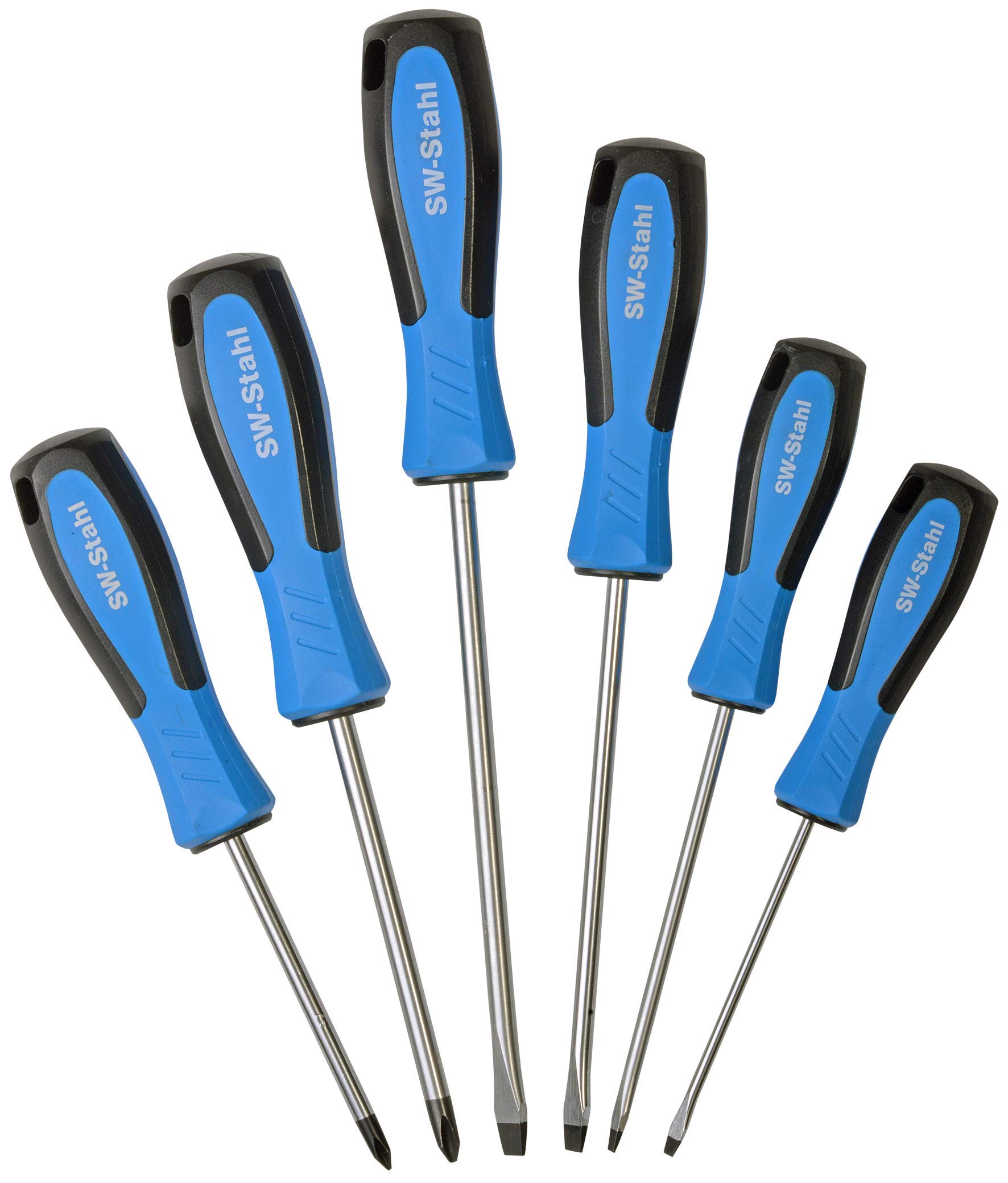 SW-Stahl Screwdriver Set 31810L, 6 Pieces, Slotted 3 + 4 + 5.5 + 6.5 + PH1 + 2