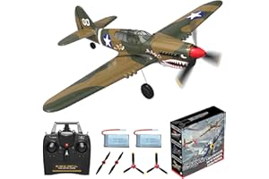 ANBURI RC Plane 4-CH RC Airplane – RC Airplane Ready to Fly Upgrade P-40 Warhawk Remote Control Airplanes for Beginners Adult with Beginners with Xpilot Stabilization System