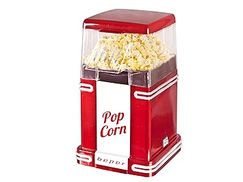 Beper 90.590 Pop Corn Retro Máquina para hacer palomitas, 630 W, Blanco y rojo.