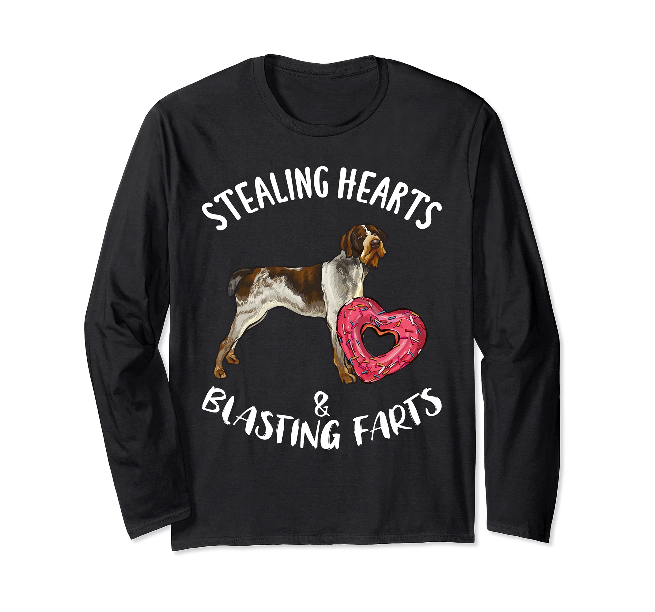 Stealing Hearts Blasting Farts German Wirehaired Pointer Dog Long Sleeve T-Shirt