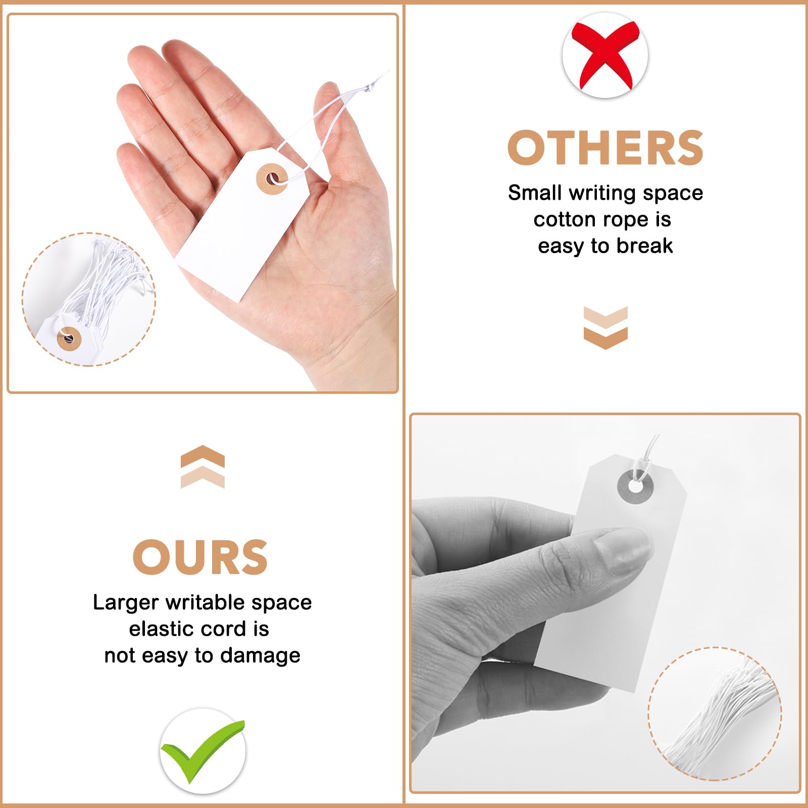 String Tags Mua Prudiut 100 Pack Gift Tags with Elastic String White Price Tags ...