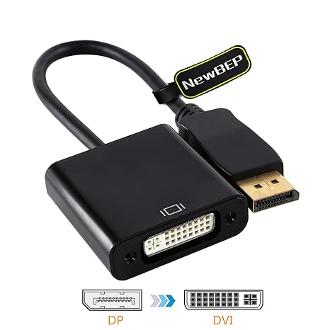 DP a DVI Cable adaptador, newbep chapado en oro 1080p DisplayPort ...