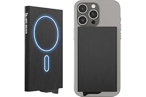 CODE 118 Wallet for Men | Slim Minimalist Magnetic Card Holder Wallets | RFID Blocking Front Pocket Mag Safe Wallet with Integrated Cash Strap (Brushed Black)