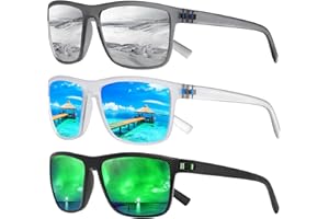 TURBOPEP Square Polarized Sunglasses for Men and Women Lightweight Frame Sun Glasses with UV Protection