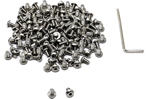 iexcell 100 Pcs M4 x 6mm Thread Pitch 0.7 mm Stainless Steel 304 Hex Socket Button Head Cap Screws Bolts Kit