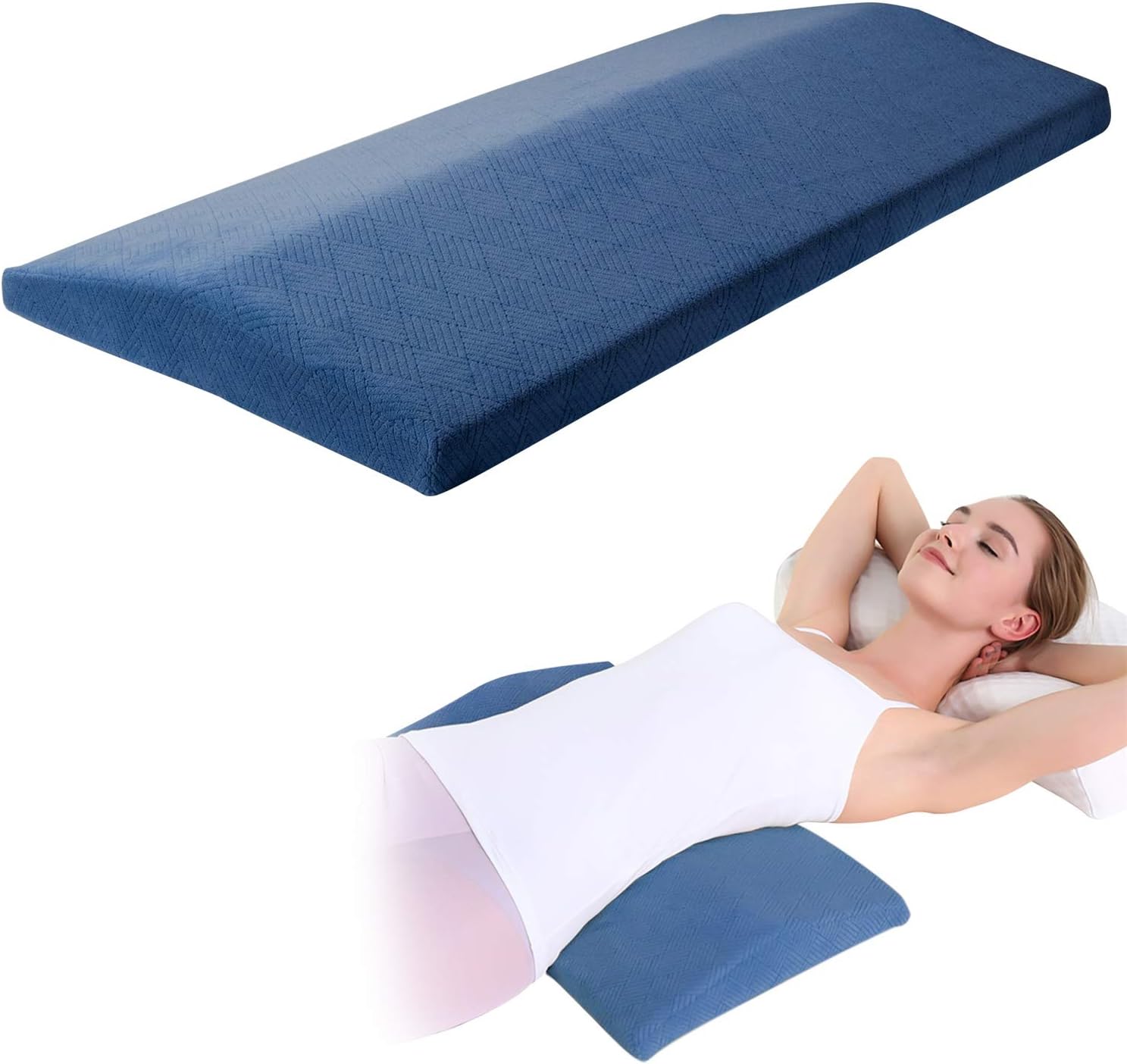 KWLET Lumbar Pillow Lumbar Support Pillow for Sleeping High Grade Memory Foam Pillow Support Sleeping Pillow for Lower Back Knee Pain Pregnancy Support Pillow Washable Cover