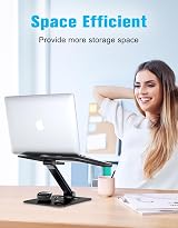 Babacom Laptop Stand Ergonomic Foldable Adjustable Height Ventilated Aluminum view 7