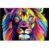 ifymei Paint by Numbers for Kids & Adults & Beginner , DIY Canvas Painting Gift Kits 16 x 20 inch - Color Lion - Without Fram
